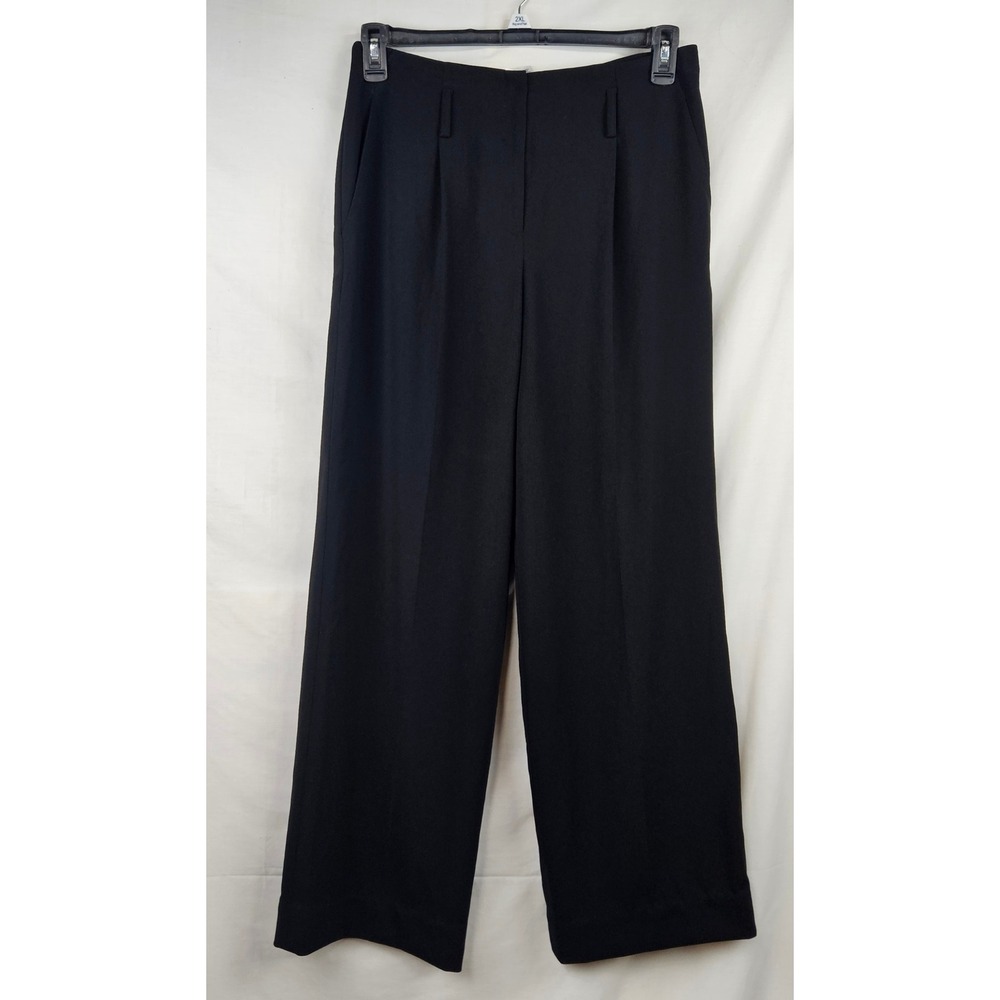 Jones New York Womens‎ Black Wide Leg Ribbed Trousers Size 10 Preppy Career
